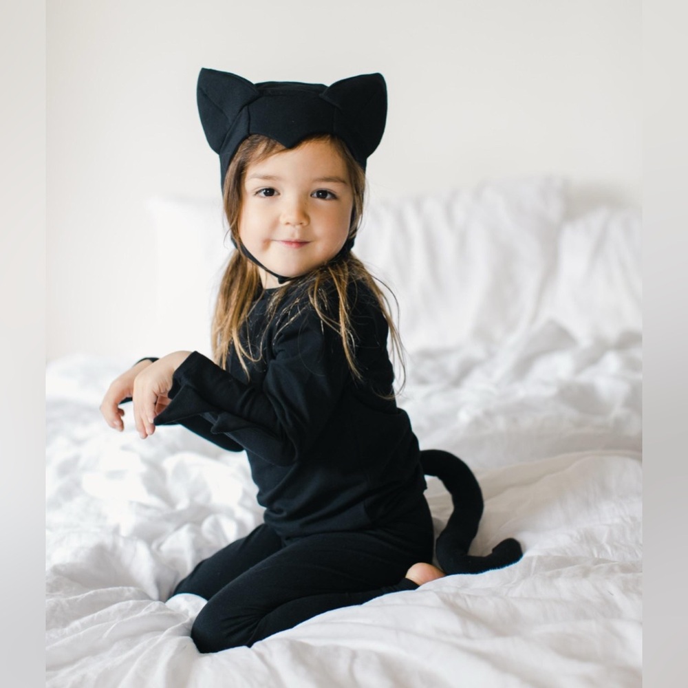BAND OF THE WILD Baby 9-12month Black Cat Pajama Costume
